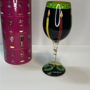 Lolita Black and Green 50 and Fabulous Wine Glass